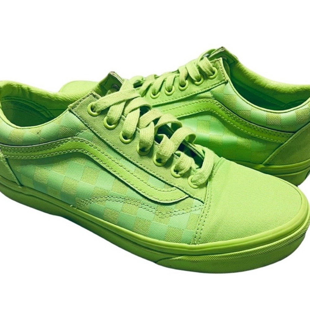 VANS UNISEX Old Skool Tonal Checkerboard Skate Shoe Green Gecko M7.5 W9